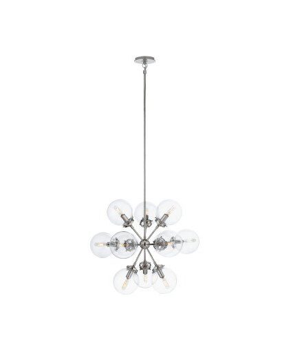 Bistro takkrona rund nickel/klarglas S