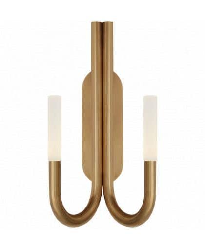 Rousseau vägglampa dubbel mässing