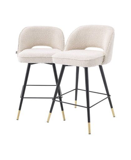 Cliff barstolar bouclé cream 2-set