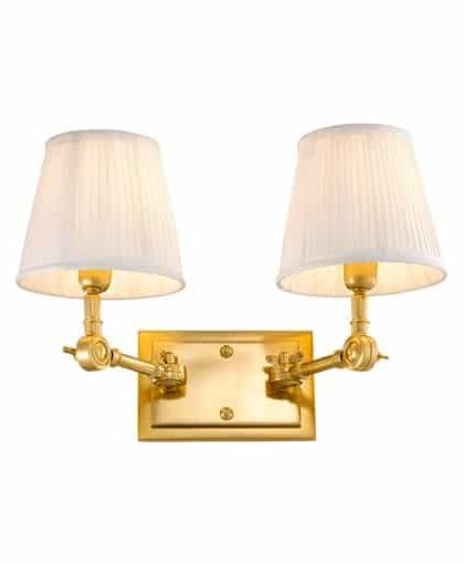 Wentworth vägglampa dubbel guld/vit