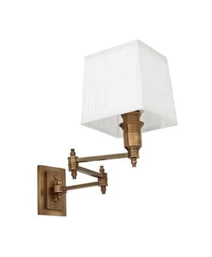 Lexington vägglampa swing mässing vit