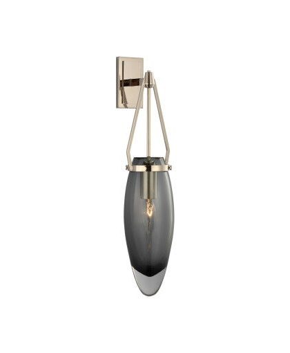 Myla vägglampa nickel/rökfärgat glas