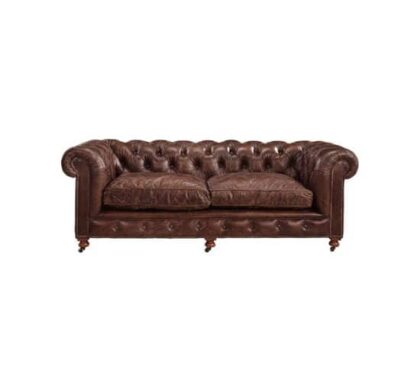 Kensington soffa läder vintage cigar