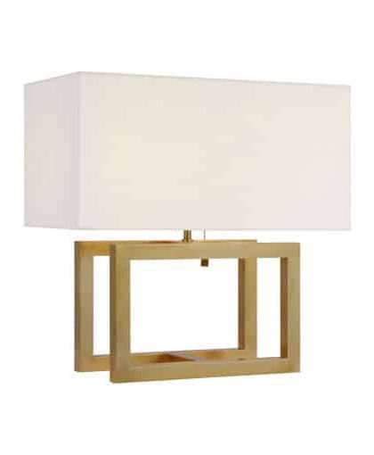 Galerie bordslampa antik mässing