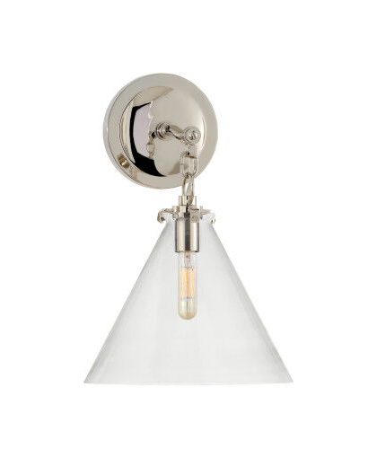 Katie Conical vägglampa nickel/klarglas