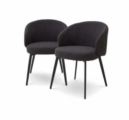 Lloyd karmstol bouclé black 2-pack