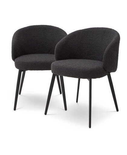 Lloyd karmstol bouclé black 2-pack