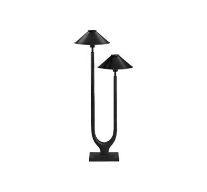 Twin bordslampa antik brons