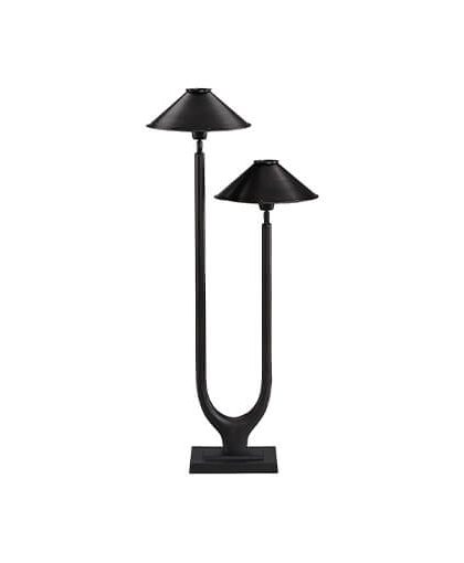 Twin bordslampa antik brons