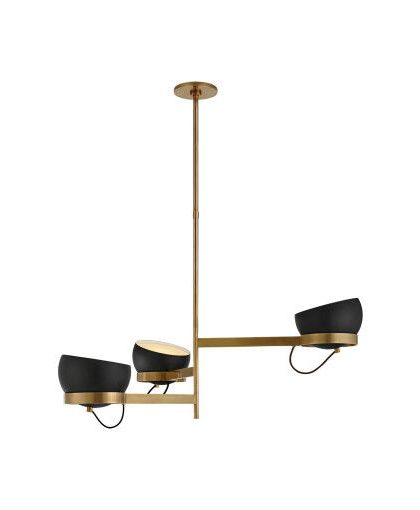 Lightwell Grande Triple takkrona mässing/svart