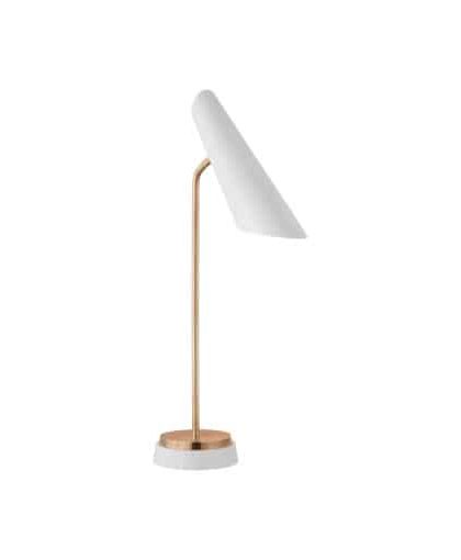 Franca bordslampa antik mässing/vit