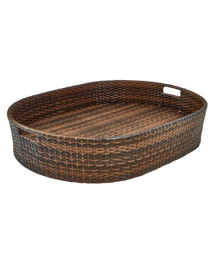 Flytande poolbricka oval brun