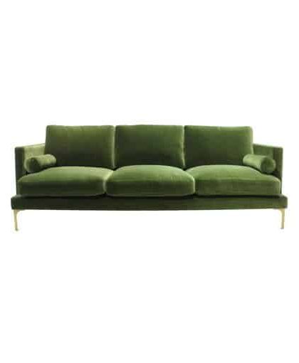 Bonham soffa 3-sits amazon green/mässing