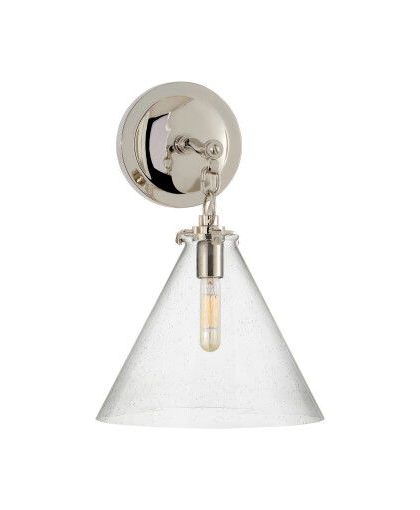 Katie Conical vägglampa nickel/glas