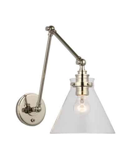 Parkington vägglampa dubbel nickel/klarglas