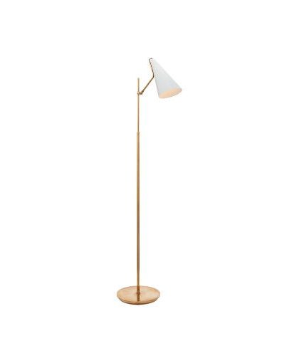 Clemente golvlampa antik mässing/vit