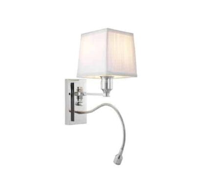 Ellington vägglampa nickel/vit