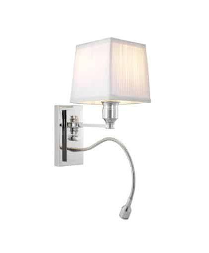 Ellington vägglampa nickel/vit