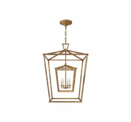 Darlana Double Cage taklampa Gilded Iron L