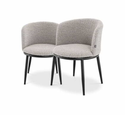 Filmore matstolar bouclé grey 2-pack