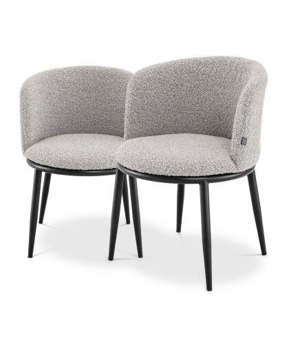 Filmore matstolar bouclé grey 2-pack