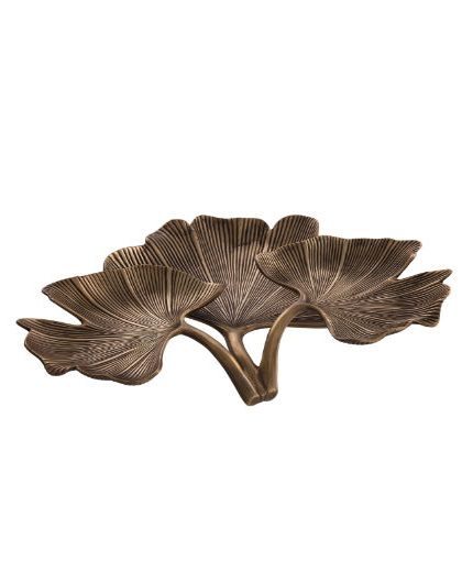 Ginkgo bricka vintage brass