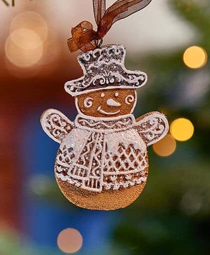 Whitby pepparkaka snögubbe julgransdekoration