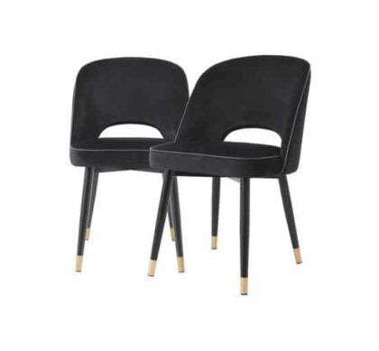 Cliff matstolar roche black velvet 2-set