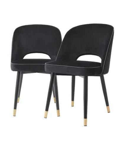 Cliff matstolar roche black velvet 2-set