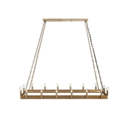 Crown Rectangular taklampa antik mässing