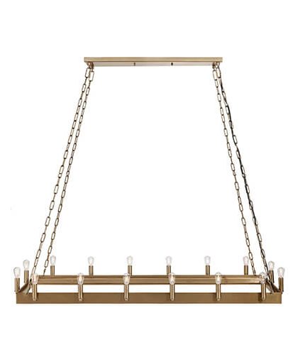 Crown Rectangular taklampa antik mässing