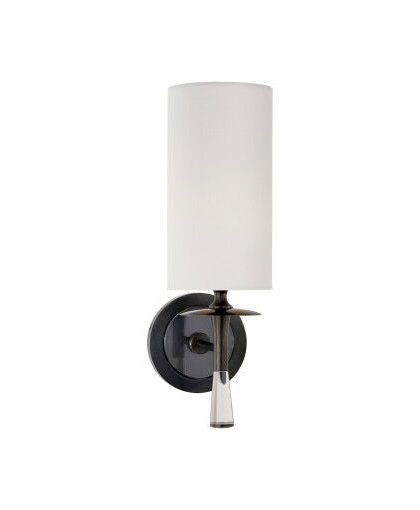 Drunmore vägglampa brons kristall/linne