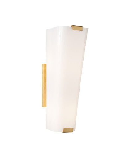 Alpine vägglampa antik mässing/vit