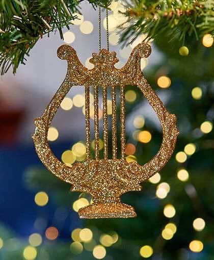 Jolie harpa julgransdekoration guld
