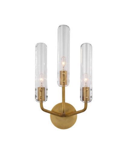 Casoria 17 vägglampa trippel antik mässing