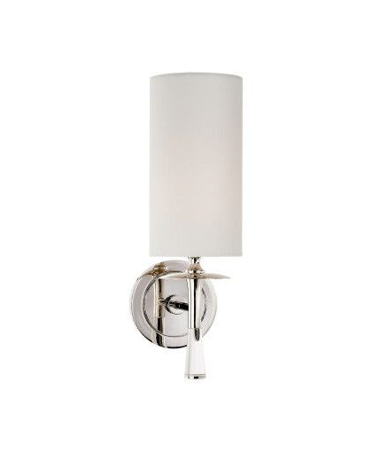 Drunmore vägglampa nickel kristall/linne