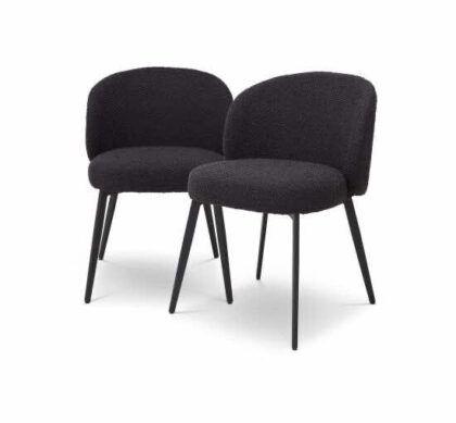 Lloyd matstol bouclé black 2-pack