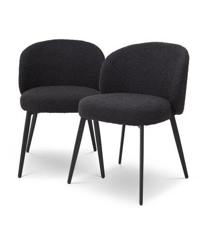 Lloyd matstol bouclé black 2-pack