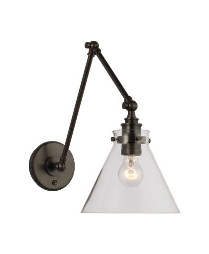 Parkington vägglampa dubbel brons/klarglas