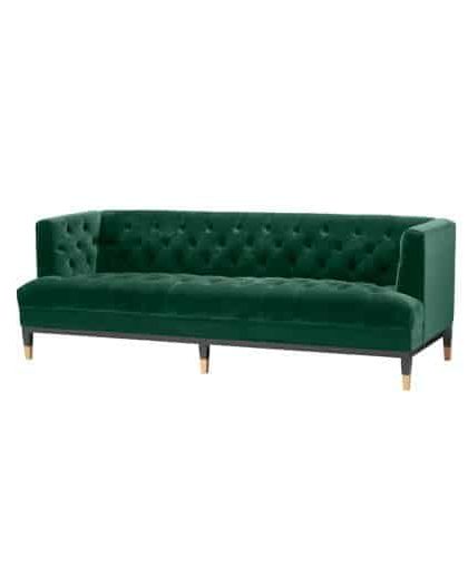 Castelle soffa roche dark green velvet