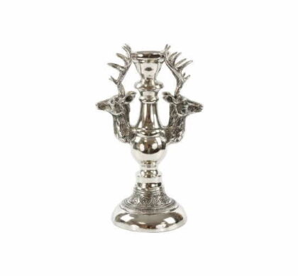 Hjort ljusstake silver