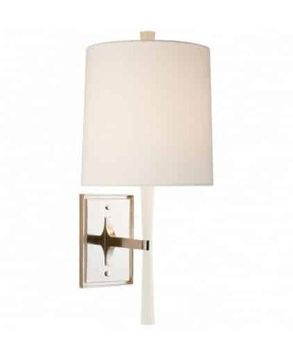 Refined Rib vägglampa vit/nickel