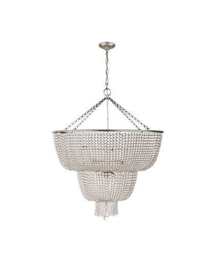 Jacqueline kristallkrona dubbel Burnished Silver Leaf/klarglas