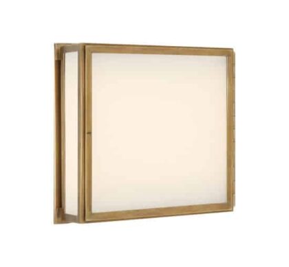 Mercer vägglampa kvadrat antik mässing