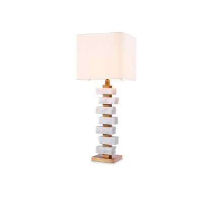 Amber bordslampa marmor