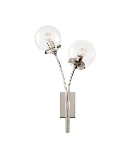 Prescott vägglampa höger nickel/klarglas