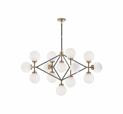 Bistro Four Arm takkrona antik mässing/svart