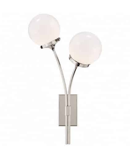 Prescott vägglampa höger nickel/vit