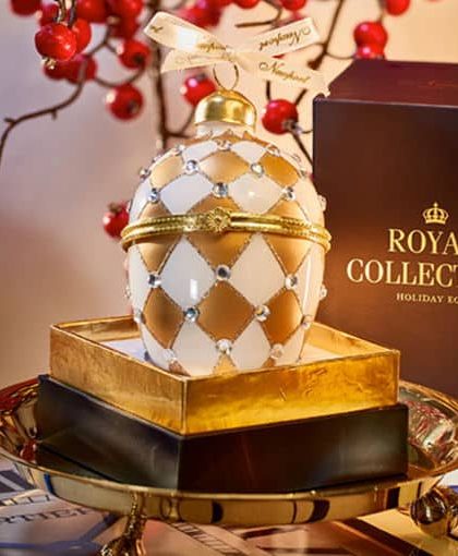 Margaret fabergéägg julgransdekoration vit