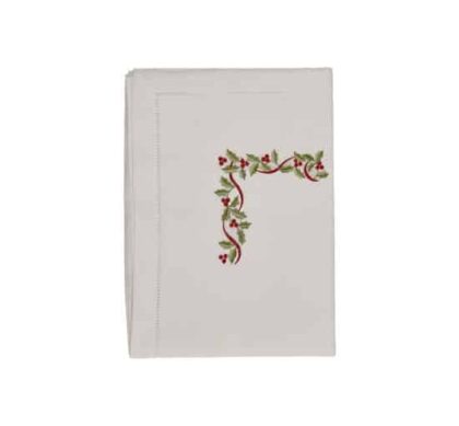 Christmas Holly Berry bordsduk vit